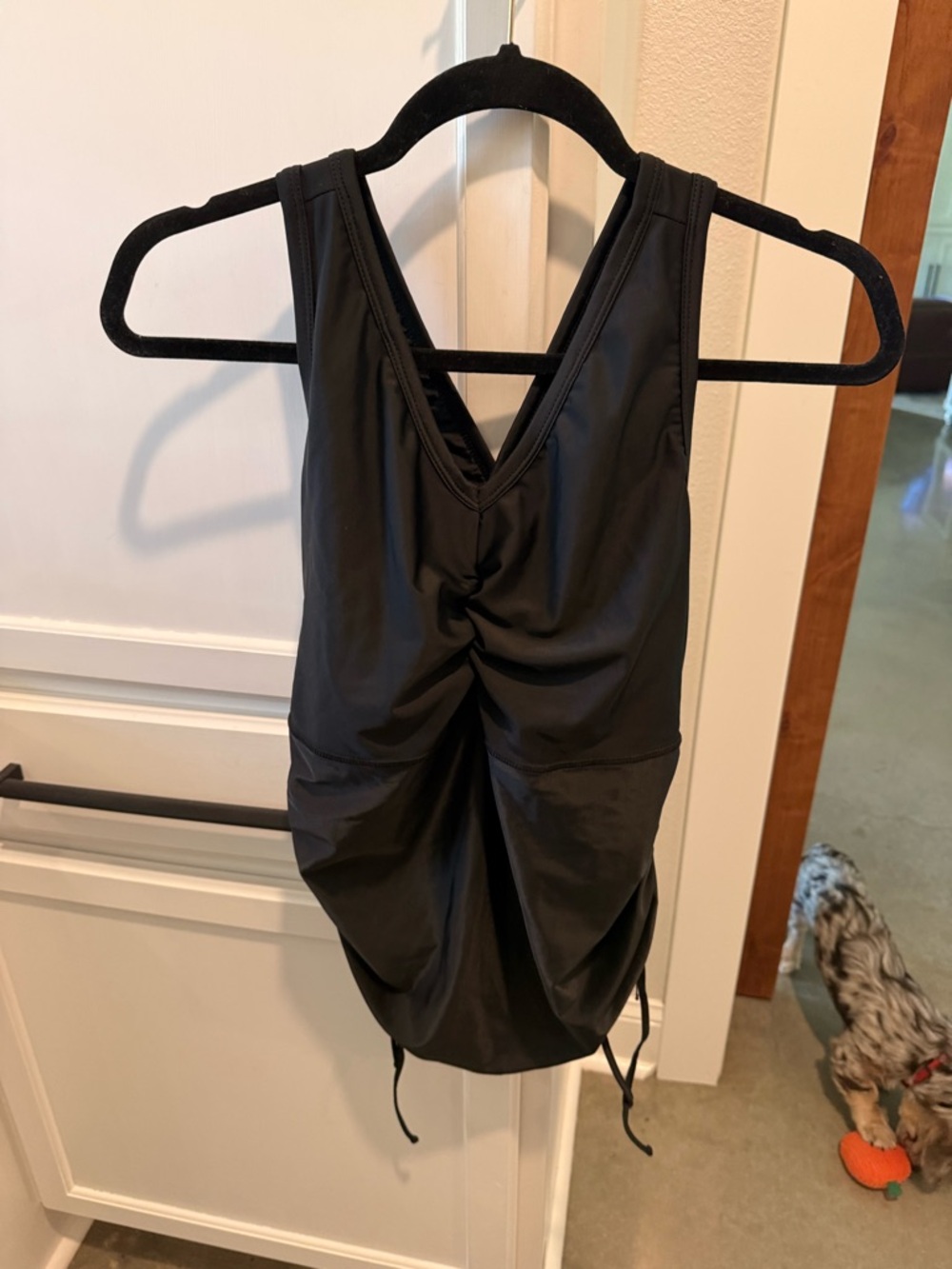 UV Skinz Black Ruched V-Neck swim Top